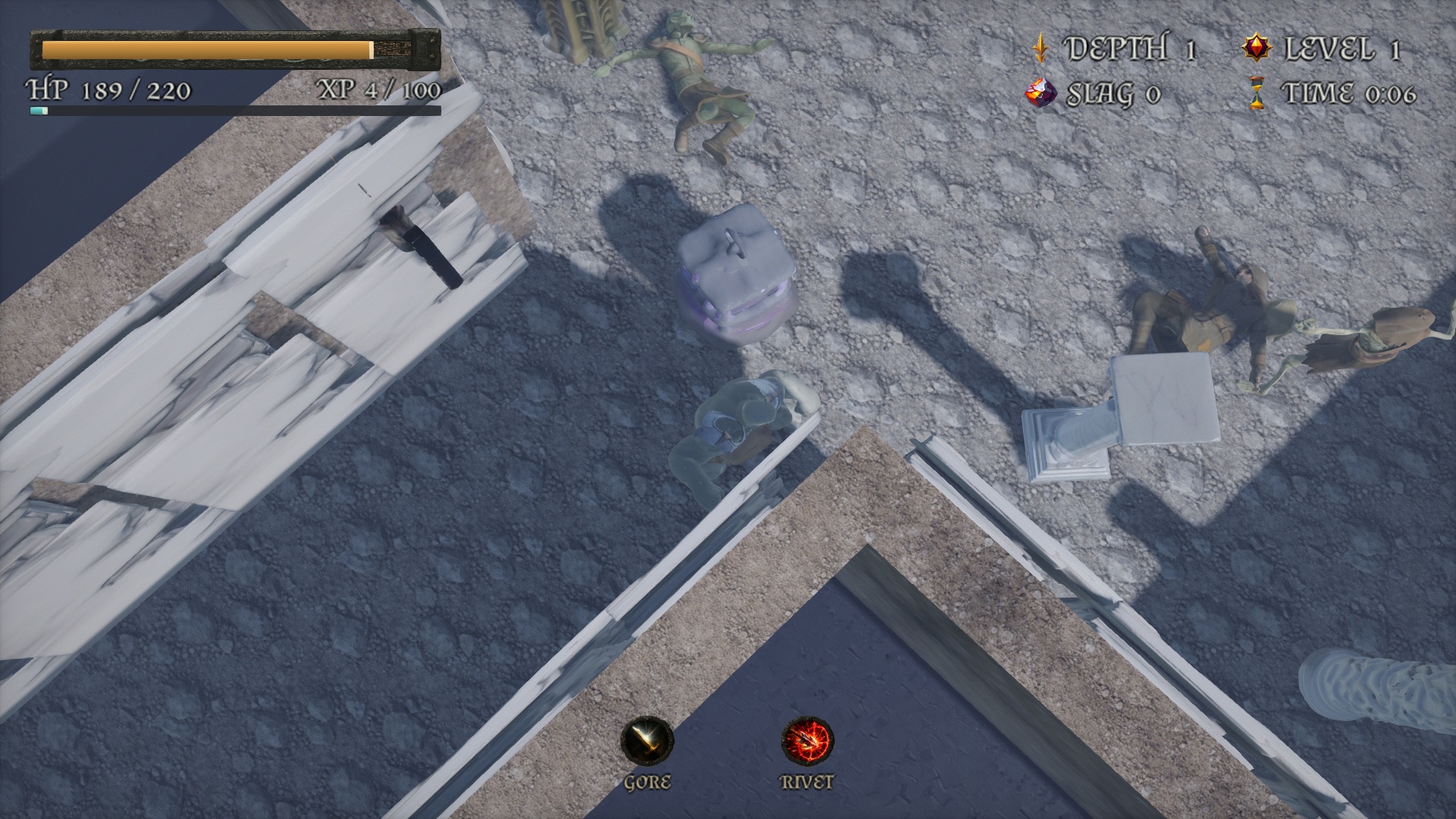 The first floor of a Krevorn tomb, wardens fallen by the door
