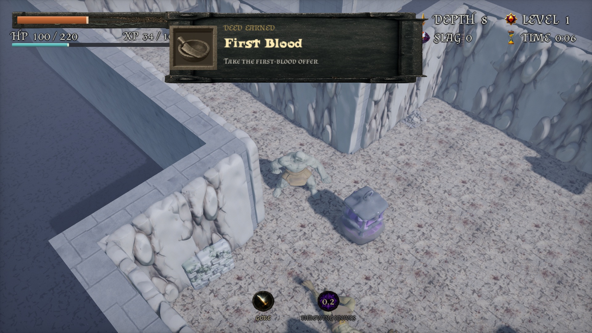 A deed earned at depth eight